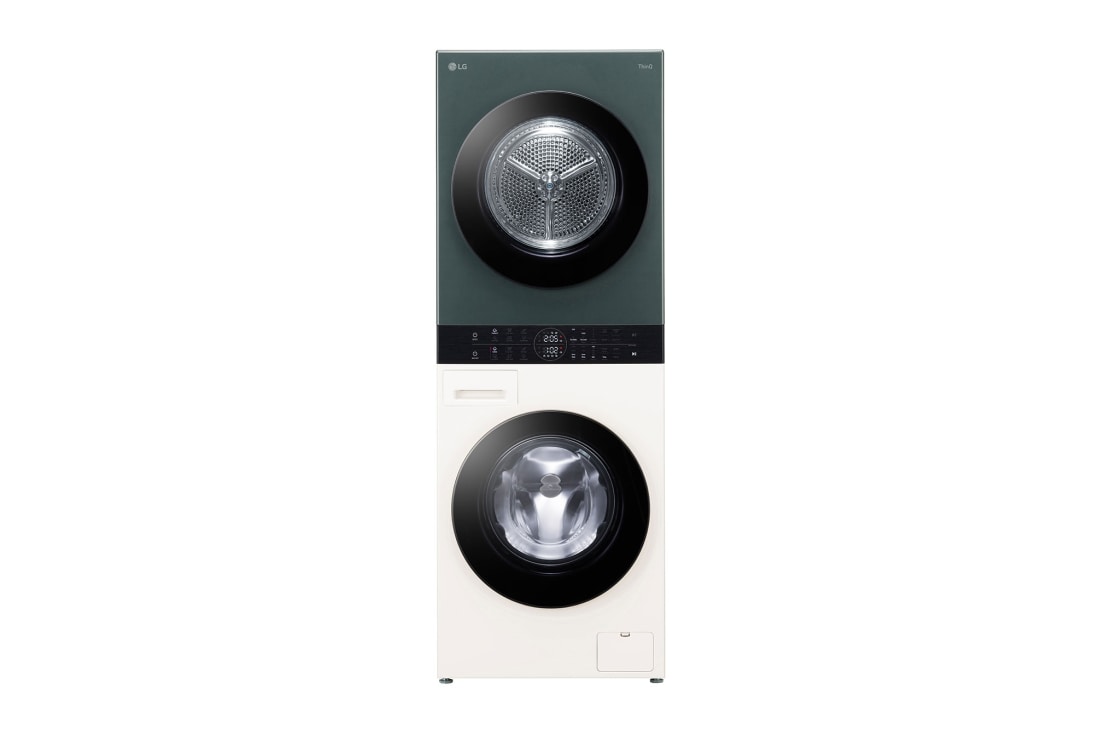 LG  WashTower™, 12/10 кг, макс. 1400 оборота/мин.,  Steam™, TurboWash™360, Автоматично почистване на кондензатора и ThinQ™ WiFi , WT1210EGF, WT1210EGF