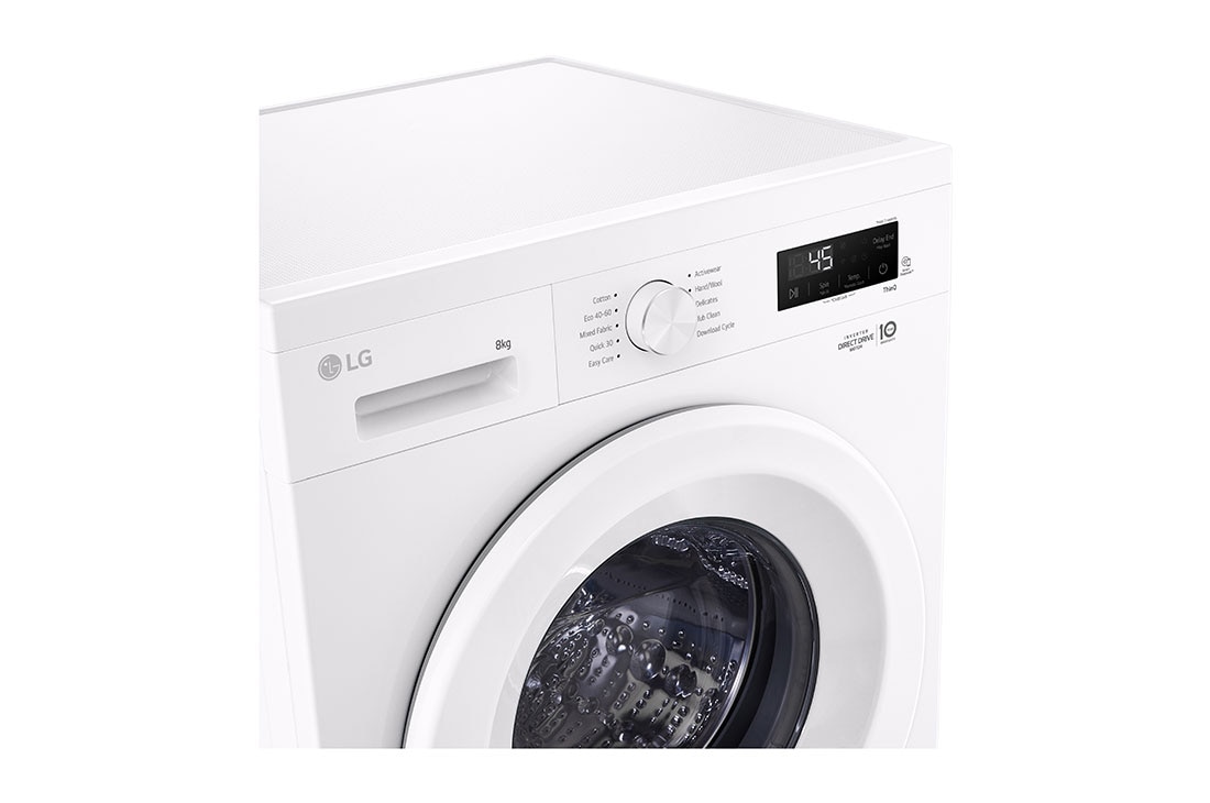 LG 8 кг, макс. 1400 оборота/мин., Перална машина с пара, WiFi , Преден изглед отгоре, F4X1008NWH, thumbnail 3