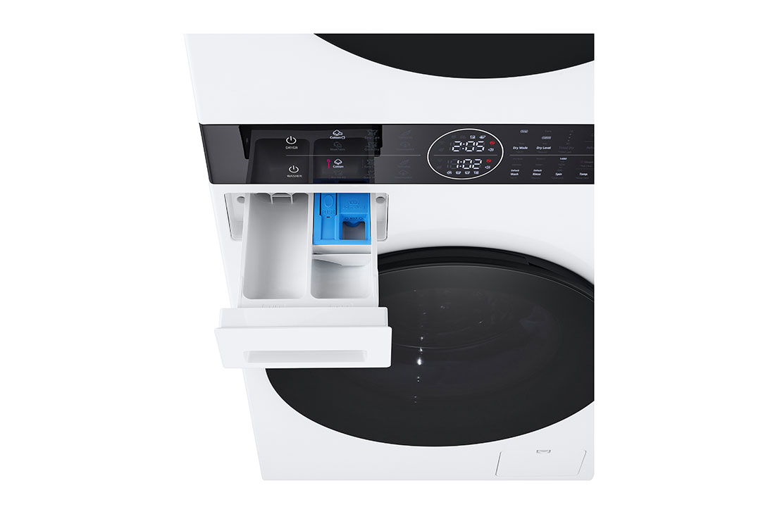 LG  WashTower™, 12/10 кг, макс. 1400 оборота/мин.,  Steam™, TurboWash™360, Автоматично почистване на кондензатора и ThinQ™ WiFi , front drawer open, WT1210WWF, thumbnail 7