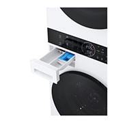 LG  WashTower™, 12/10 кг, макс. 1400 оборота/мин.,  Steam™, TurboWash™360, Автоматично почистване на кондензатора и ThinQ™ WiFi , left drawer open, WT1210WWF, thumbnail 6