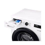 LG 9 кг, макс. 1400 оборота/мин., Перална машина с пара, WiFi , Перспективен изглед отгоре към чекмеджето за препарати, F4X1009NWK, thumbnail 6
