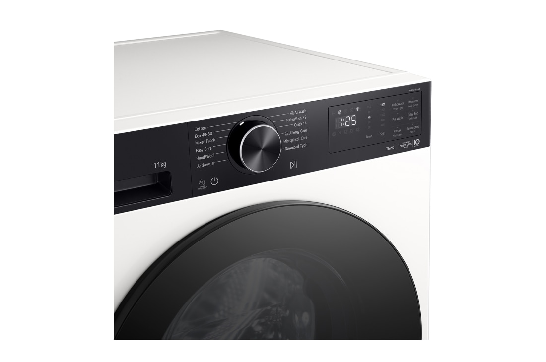 LG 11 кг, макс. 1400 оборота/мин., Перална машина с пара, TurboWash™360, AI DD™ и WiFi , Изглед на дисплея, F4X5011THB, thumbnail 6