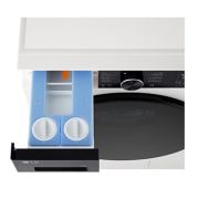 LG 11 кг, макс. 1400 оборота/мин., Перална машина с пара, TurboWash™360, AI DD™ и WiFi , Перспективен изглед отгоре към чекмеджето за препарати, F4X5511THB, thumbnail 7