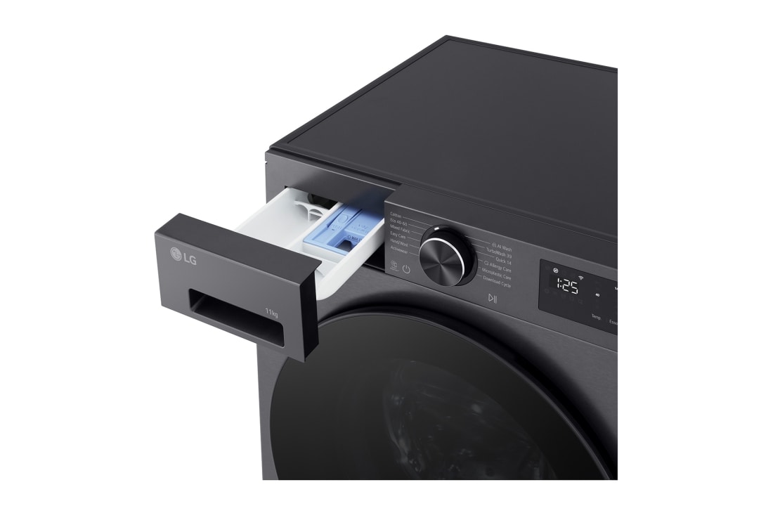 LG 11 кг, макс. 1400 оборота/мин., Перална машина с пара, TurboWash™360, AI DD™ и WiFi , Изглед на дисплея, F4X5011TBB, thumbnail 5