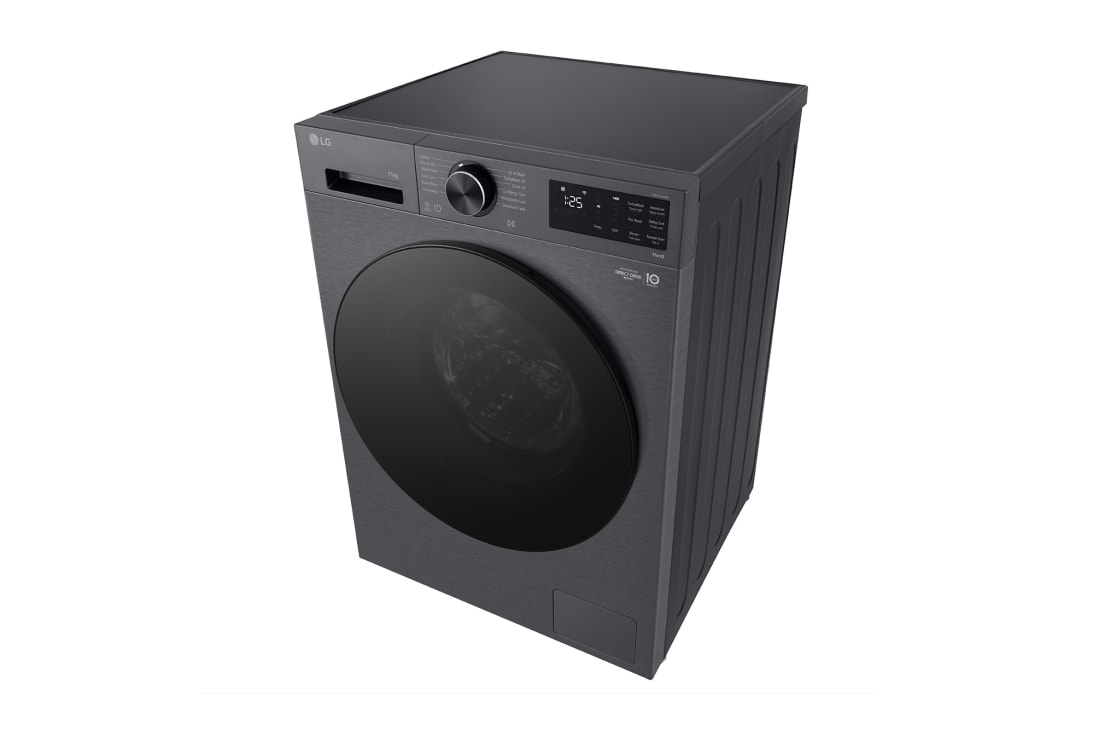 LG 11 кг, макс. 1400 оборота/мин., Перална машина с пара, TurboWash™360, AI DD™ и WiFi , Изглед от дясна страна, F4X5011TBB, thumbnail 11