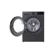 LG 11 кг, макс. 1400 оборота/мин., Перална машина с пара, TurboWash™360, AI DD™ и WiFi , Изглед отпред с отворена врата, F4X5011TBB, thumbnail 2