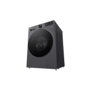 LG 11 кг, макс. 1400 оборота/мин., Перална машина с пара, TurboWash™360, AI DD™ и WiFi , Изглед от дясна страна с отворена врата, F4X5011TBB, thumbnail 12