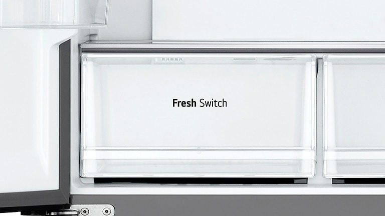 Изглед отблизо на отделението Fresh Switch на LG Multi-Door хладилник.