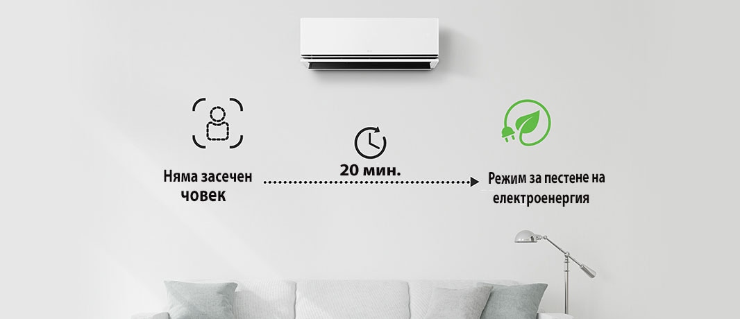 Режимът за пестене на електроенергия се активира, ако ако няма открито присъствие в продължение на 20 минути.