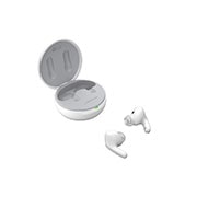 LG TONE Free FP5W, Кутийката е отворена в страничен ъгъл от 15 градуса, а двете страни на слушалките са поставени пред нея., TONE-FP5W, thumbnail 12