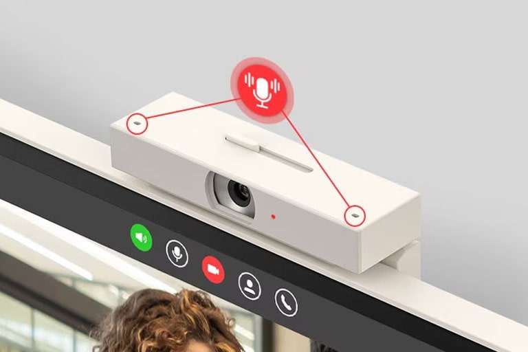 Вграденият двоен микрофон улавя ясно гласа ви по време на видео разговори.