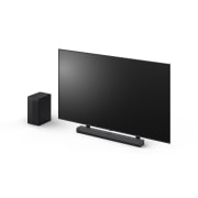 LG Саундбар за телевизор с Dolby Atmos 3.1.1 channel S70TY 2024, Изглед от ъгъл отгоре на LG Soundbar S70TY и събуфъра, S70TY, thumbnail 13
