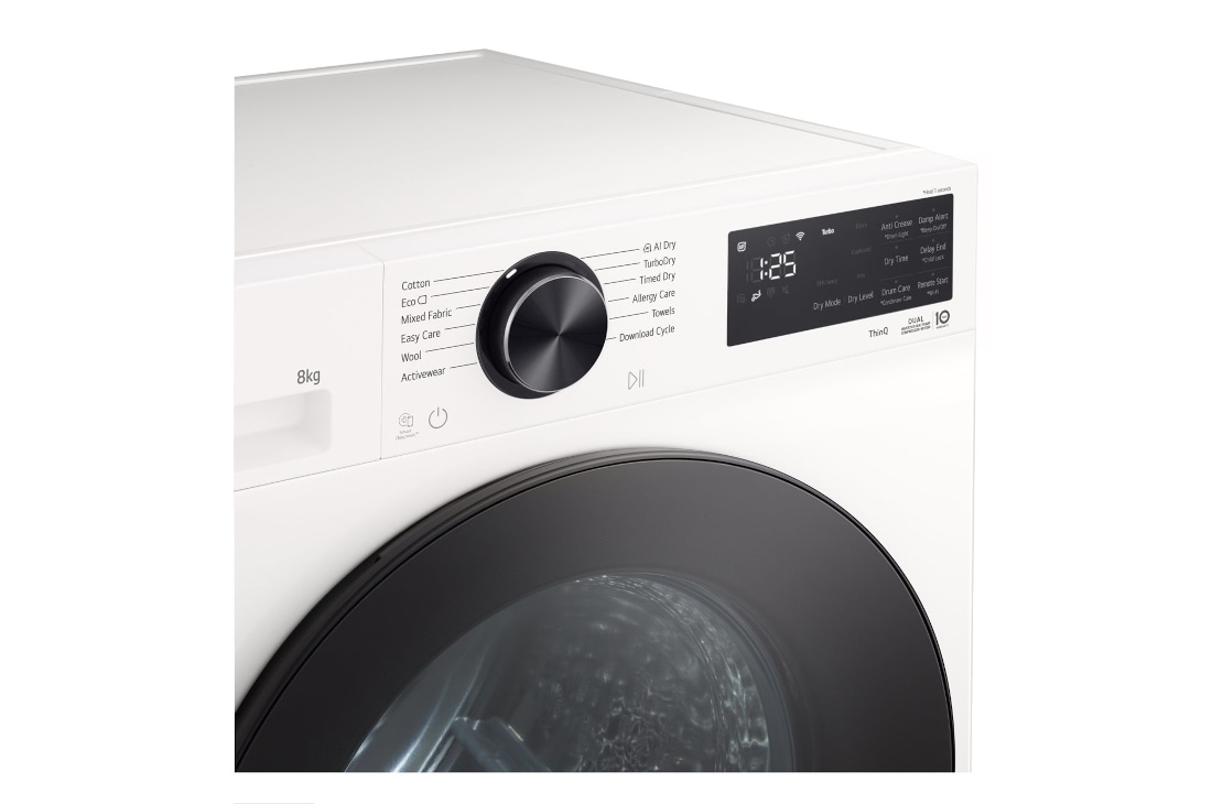 LG 8 кг, Eco Hybrid™ Сушилня с DUAL Inverter HeatPump, Автоматично почистване на кондензатора и ThinQ™ WiFi, Сушилня с DUAL Inverter HeatPump - RHX5008TWB, RHX5008TWB, thumbnail 4