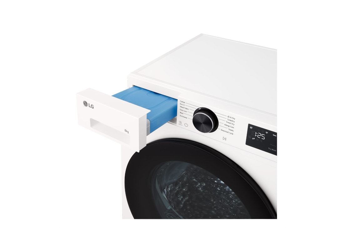 LG 8 кг, Eco Hybrid™ Сушилня с DUAL Inverter HeatPump, Автоматично почистване на кондензатора и ThinQ™ WiFi, Сушилня с DUAL Inverter HeatPump - RHX5008TWB, RHX5008TWB, thumbnail 5