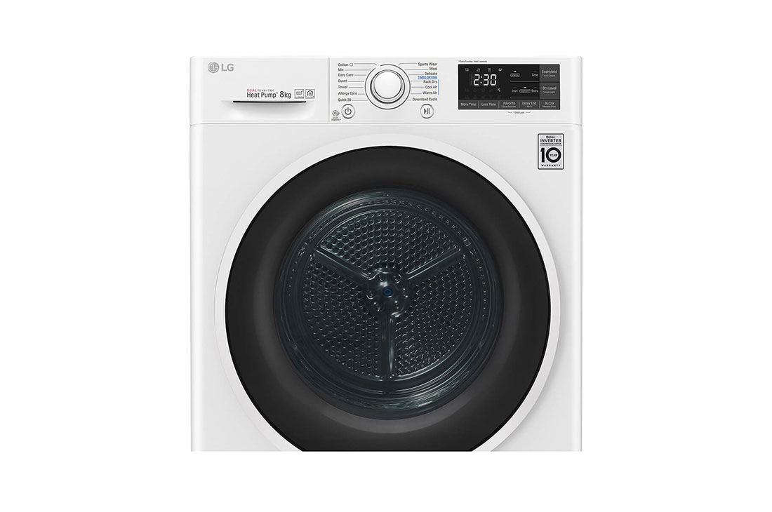 LG 8 кг, Eco Hybrid™ Сушилня с DUAL Inverter HeatPump , Автоматично почистване на кондензатора и ThinQ™ WiFi, RC80U2AV4Q, thumbnail 4