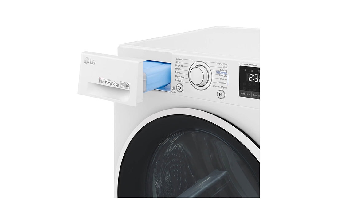 LG 8 кг, Eco Hybrid™ Сушилня с DUAL Inverter HeatPump , Автоматично почистване на кондензатора и ThinQ™ WiFi, RC80U2AV4Q, thumbnail 6