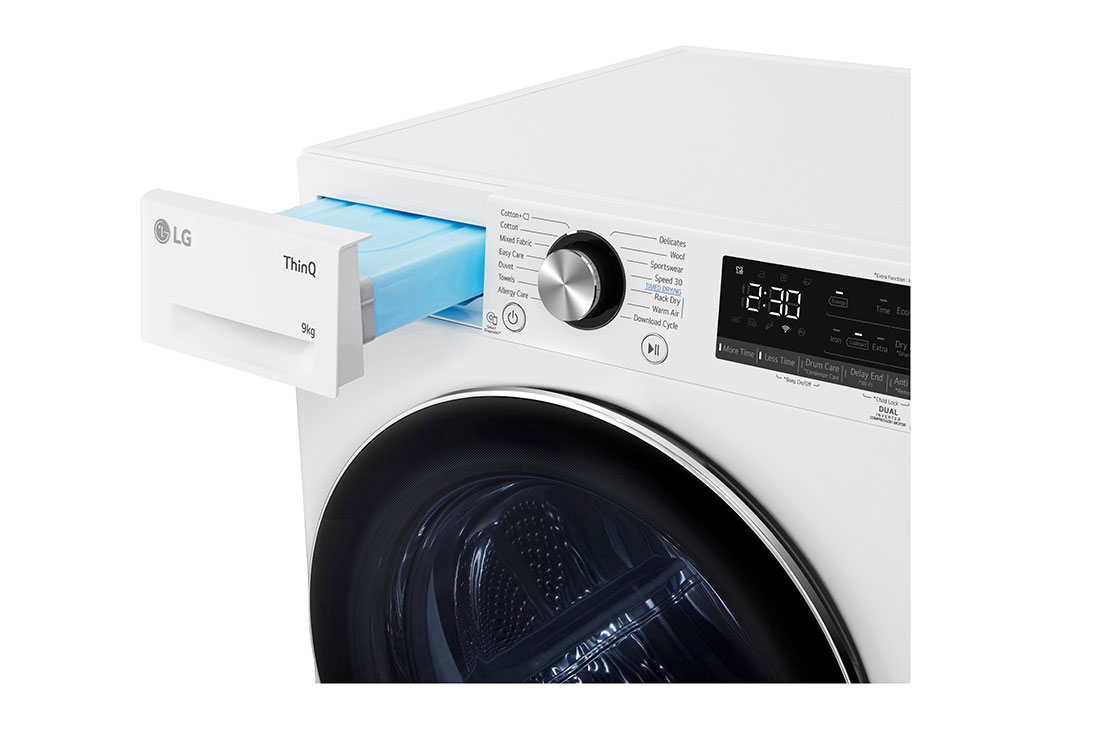LG 9 кг, Eco Hybrid™ Сушилня с DUAL Inverter HeatPump, Автоматично почистване на кондензатора и ThinQ™ WiFi, RH90V9AV2N, RH90V9AV2N, thumbnail 7