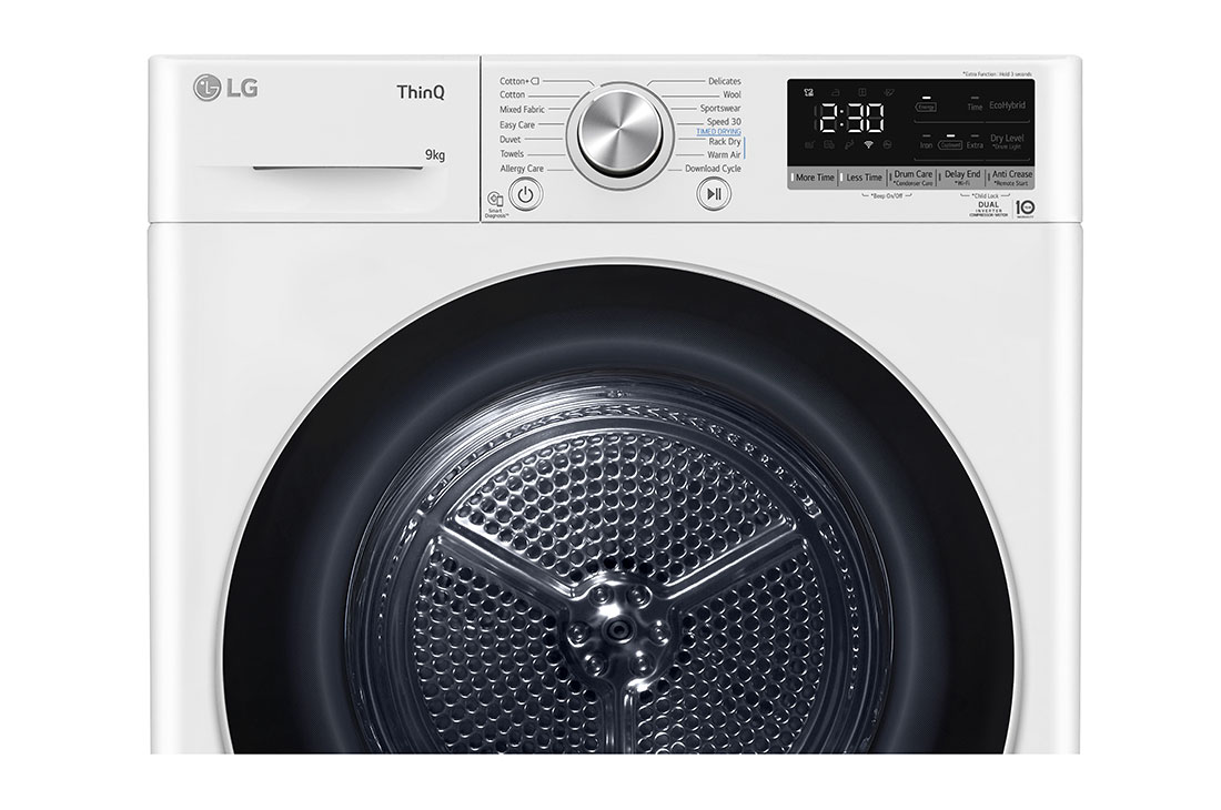 LG 9 кг, Eco Hybrid™ Сушилня с DUAL Inverter HeatPump, Автоматично почистване на кондензатора и ThinQ™ WiFi, RH90V9AV3N, RH90V9AV3N, thumbnail 7