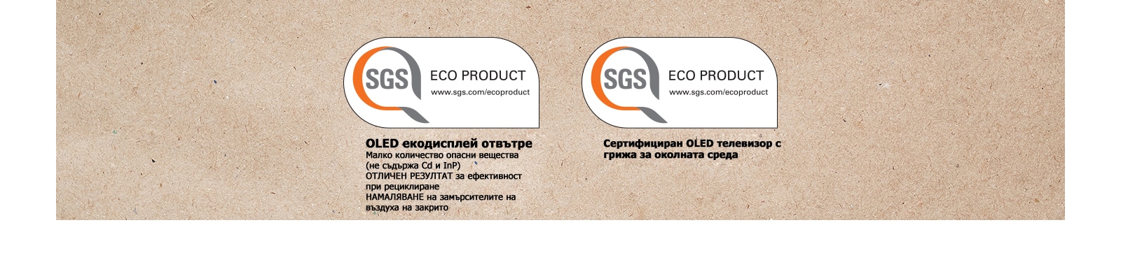 Лого на сертификата от SGS върху OLED панелите и OLED телевизорите.