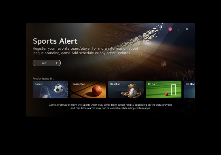 Курсорът натиска върху Game Quick Card и след това върху Sports Quick Card, като и двете водят до екрани със свързано съдържание.