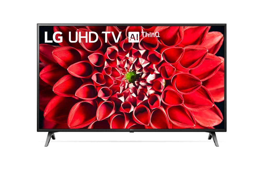 LG UN71 49-инчов 4K смарт UHD TV, изглед отпред със запълваща снимка, 49UN71003LB