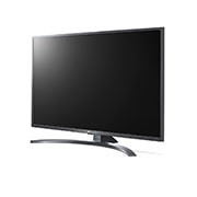 LG UN74 43-инчов 4K смарт UHD TV, изглед отстрани под ъгъл 30 градуса, 43UN74003LB, thumbnail 3