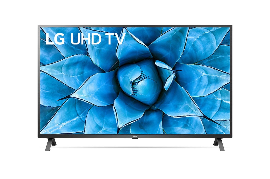 LG UN73 65-инчов 4K смарт UHD TV, изглед отпред със запълваща снимка, 65UN73003LA