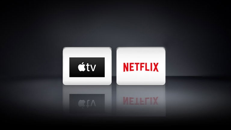 Два логотипа: Приложението Apple TV и Netflix