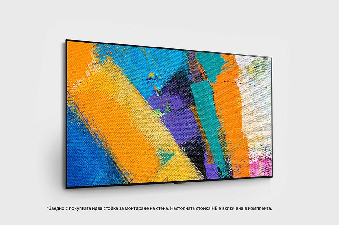 LG GX 77-инчов 4K смарт OLED телевизор, изглед отстрани под ъгъл 30 градуса със запълваща снимка, OLED77GX3LA, thumbnail 5