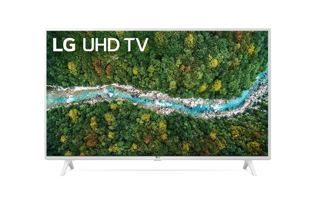 LG 43'' (108 cm) 4K HDR Smart UHD TV, изглед отпред със запълваща снимка, 43UP76903LE