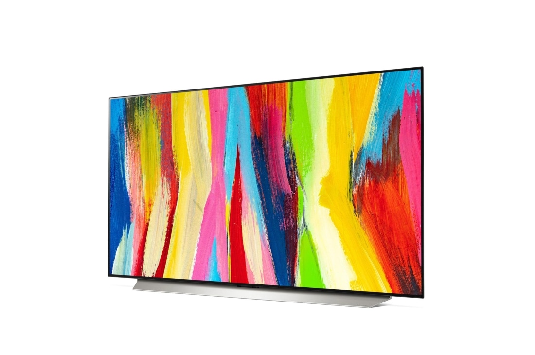 LG Смарт телевизор LG OLED evo C2 48 инча 4K, Страничен изглед под лек ъгъл , OLED48C22LB, thumbnail 2