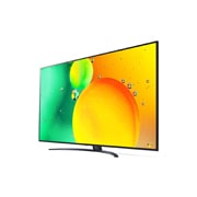LG 86'' (217 cm) 4K HDR Smart Nano Cell TV, изглед отстрани под ъгъл 30 градуса с изображение, 86NANO763QA, thumbnail 3
