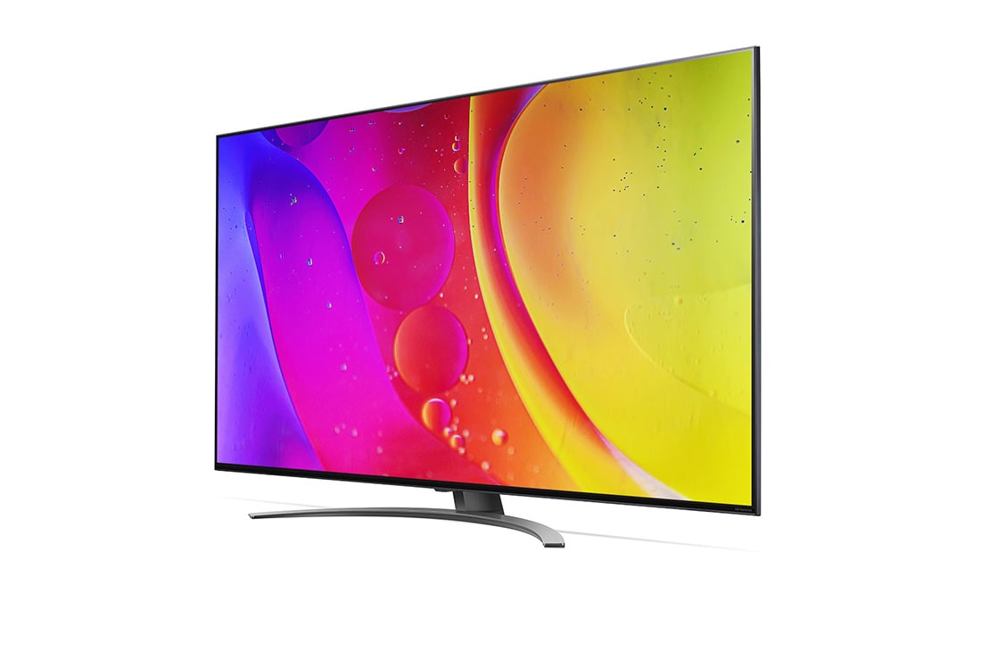 LG 50'' (127 cm) 4K HDR Smart Nano Cell TV, изглед отстрани под ъгъл 30 градуса с изображение, 50NANO813QA, thumbnail 3