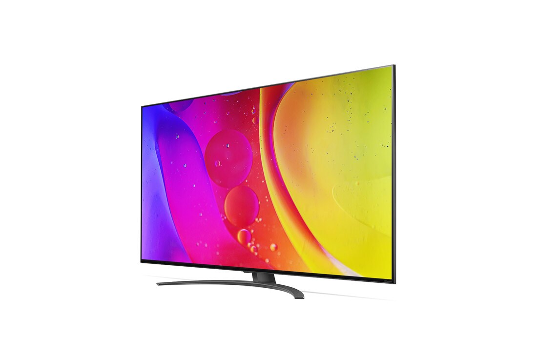 LG NanoCell 50'' NANO82 4K TV, изглед отстрани под ъгъл 30 градуса с изображение, 50NANO823QB, thumbnail 3