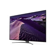 LG QNED 55'' QNED86 MiniLED 4K TV, изглед отстрани под ъгъл 30 градуса с изображение, 55QNED863QA, thumbnail 3