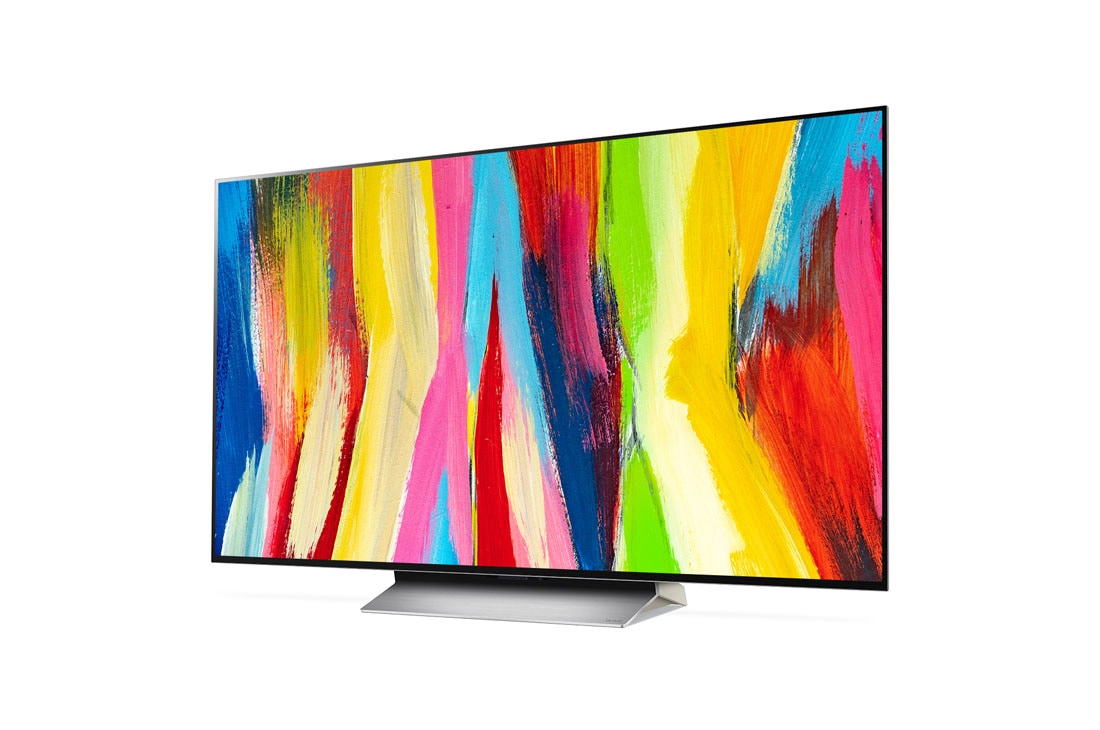 LG Смарт телевизор LG OLED evo C2 77 инча 4K, Страничен изглед под лек ъгъл , OLED77C22LB, thumbnail 2