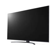LG UHD UR81 75-инчов 4K смарт телевизор от 2023 г., изглед отстрани под ъгъл 30 градуса, 75UR81003LJ, thumbnail 3