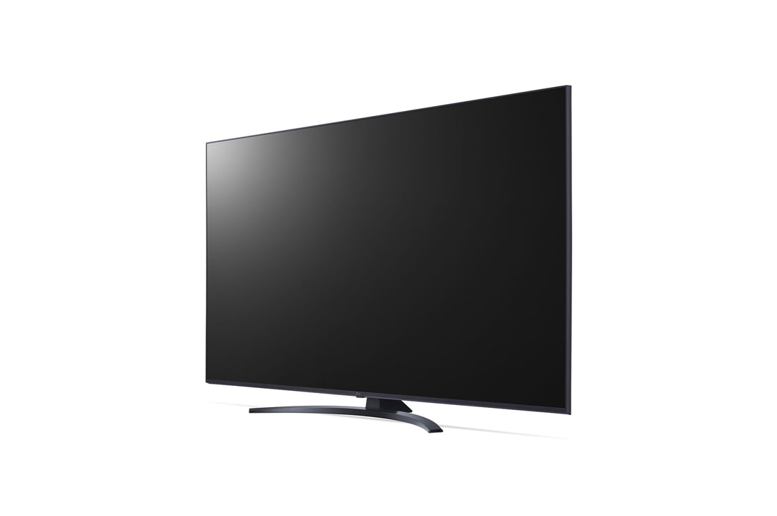 LG UHD UR81 55-инчов 4K смарт телевизор от 2023 г., изглед отстрани под ъгъл 30 градуса, 55UR81003LJ, thumbnail 3