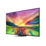 LG QNED 81 65-инчов 4K смарт телевизор от 2023 година, изглед отстрани под ъгъл 30 градуса със запълващо изображение, 65QNED813RE, thumbnail 3