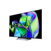 LG OLED evo C3 77-инчов 4K смарт телевизор от 2023 г, Изглед отстрани под лек ъгъл и обърнат наляво., OLED77C31LA, thumbnail 3