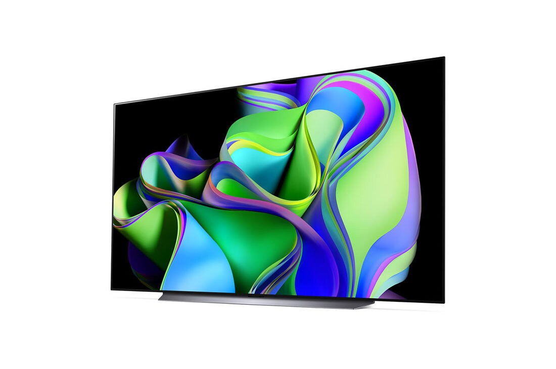 LG OLED evo C3 83-инчов 4K смарт телевизор от 2023 г, Изглед отстрани под лек ъгъл и обърнат наляво., OLED83C31LA, thumbnail 2