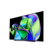 LG OLED evo C3 83-инчов 4K смарт телевизор от 2023 г, Изглед отстрани под лек ъгъл и обърнат наляво., OLED83C31LA, thumbnail 3