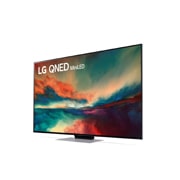 LG QNED MiniLED 86 55-инчов 4K смарт телевизор от 2023 година, изглед отстрани под ъгъл 30 градуса със запълващо изображение, 55QNED863RE, thumbnail 3