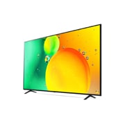 LG NanoCell 75'' NANO75 4K TV, изглед отстрани под ъгъл 30 градуса с изображение, 75NANO753QA, thumbnail 3