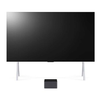 Изглед отпред с LG OLED M3 и Zero Connect Box отдолу, емблема 11 години OLED №1 в света, LG OLED evo и логото на 5-годишна грижа за панела на екрана1