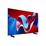 LG OLED evo AI C4 42-инчов 4K смарт телевизор 2024, Десен страничен изглед на телевизор OLED evo на LG, OLED C4, OLED42C41LA, thumbnail 5