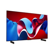 LG OLED evo AI C4 42-инчов 4K смарт телевизор 2024, Леко наклонен десен страничен изглед на телевизор OLED evo на LG, OLED C4, OLED42C41LA, thumbnail 6