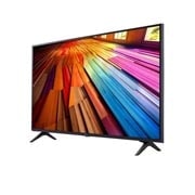 LG 43-инчов LG UHD AI UT80 4K смарт телевизор 2024, Леко наклонен ляв страничен изглед на LG UHD TV, UT80, 43UT80003LA, thumbnail 3