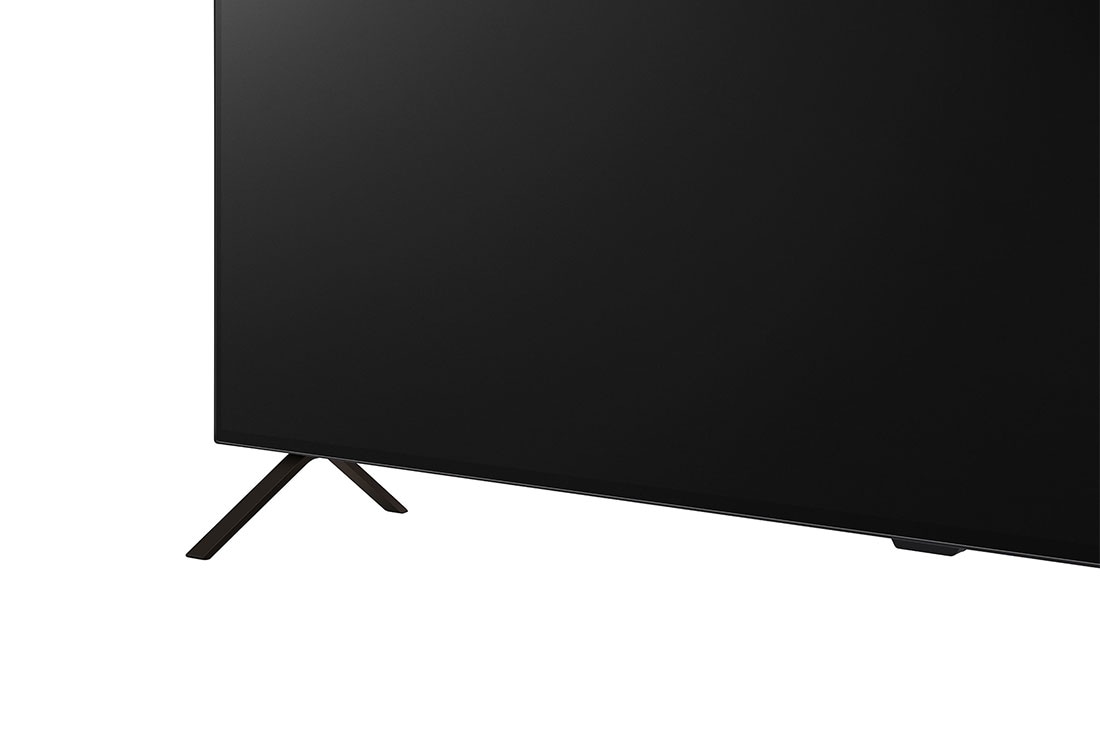 LG OLED AI B4 55-инчов 4K смарт телевизор 2024, Изображение в близък план на LG OLED TV, OLED B4 от основата, показващо стойка с две крачета, OLED55B42LA, thumbnail 7