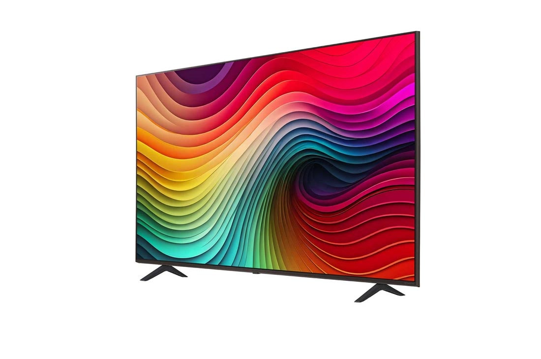 LG 50 инчов LG NanoCell AI NANO82 4K смарт TV 2024, Ляв страничен изглед, под лек ъгъл, на LG NanoCell TV, NANO82, 50NANO82T3B, thumbnail 3